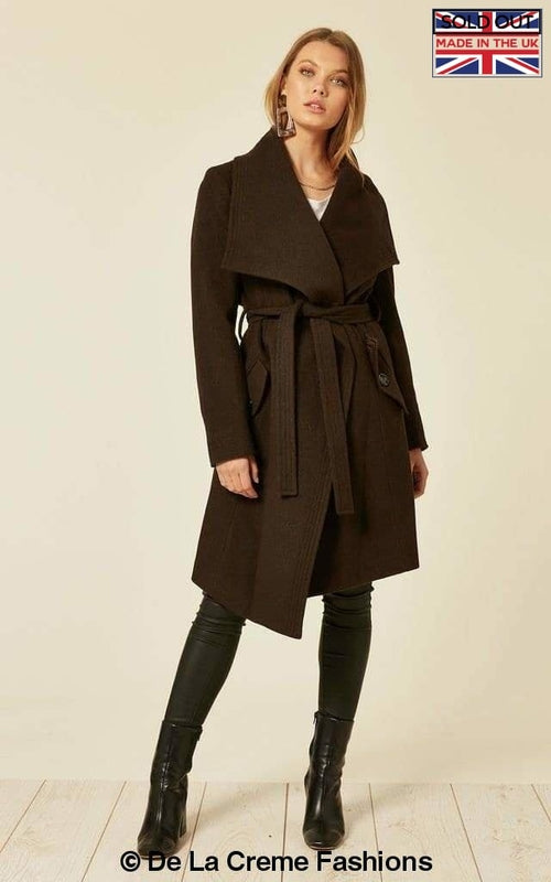 Wool Blend Large Lapel Duster Coat