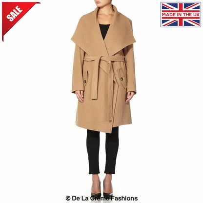 Wool Blend Large Lapel Duster Coat