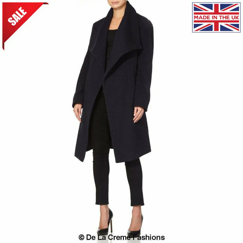 Wool Blend Large Lapel Duster Coat