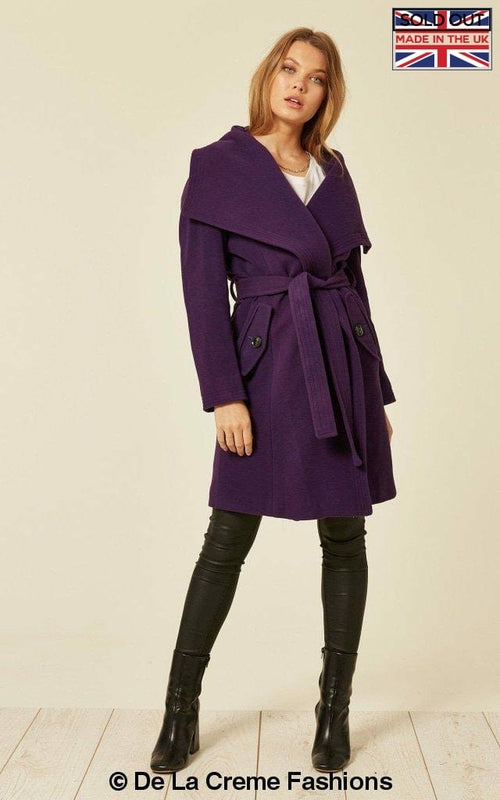 Wool Blend Large Lapel Duster Coat
