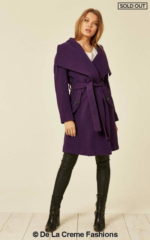 Wool Blend Large Lapel Duster Coat