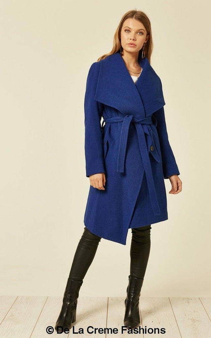Wool Blend Large Lapel Duster Coat