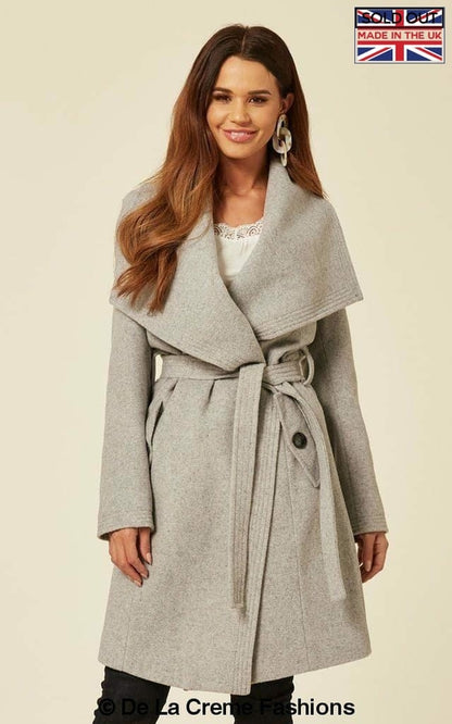 Wool Blend Large Lapel Duster Coat